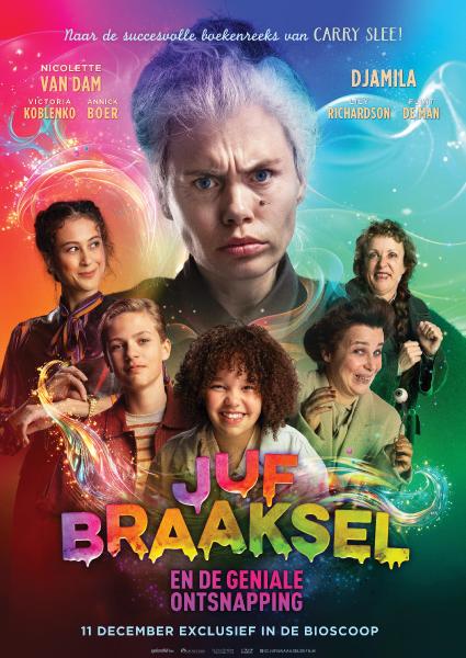 Poster van Juf Braaksel en de Geniale Ontsnapping